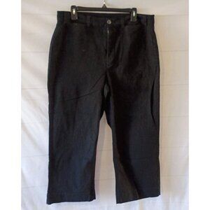 Old Navy Women's Black Ultra High Rise Wide Leg Cropped Pants Size 16